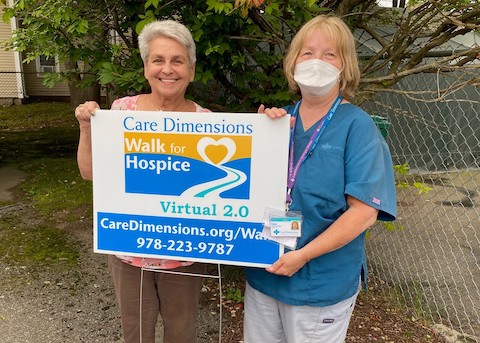 Rose Watson, left, and Care Dimensions Hospice Aide Dale Lemure have walked together in the Walk for Hospice since 2007.
