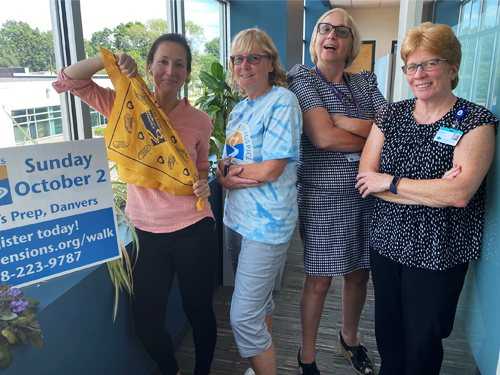 Care Dimension's Bad Assets Walk team: controller Angelina Collins, payroll manager Maura Santos, staff accountant Olga Zeitsev, and payroll and accounts payable coordinator Sandra Wedgwood