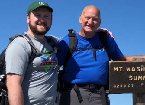 Jay scaled Mt. Washington with his dad, Joe.