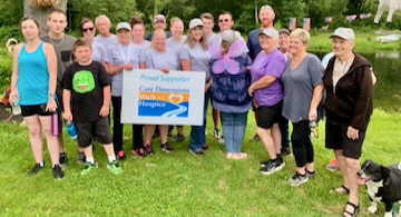 Mary's Angels dedicated their walk in July to Mary Hoehn, the author's mother, on a path that meanders among the wooded hillside of her home.