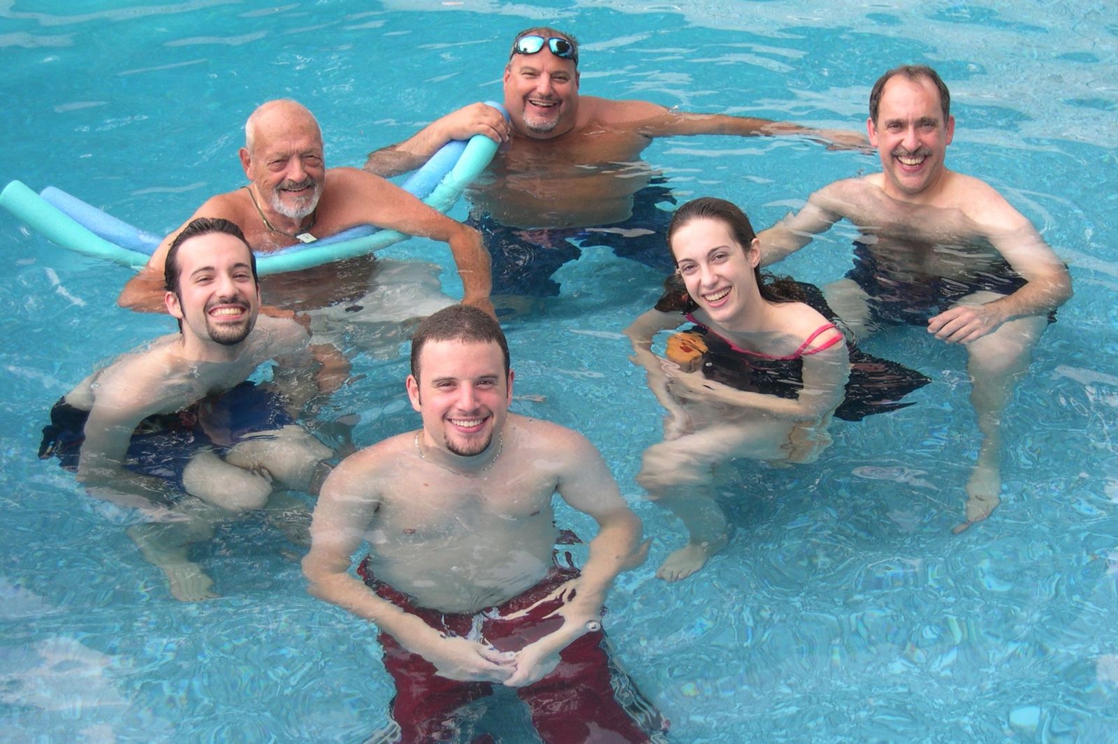 Buddy was in his element spending time with his family in his backyard pool.