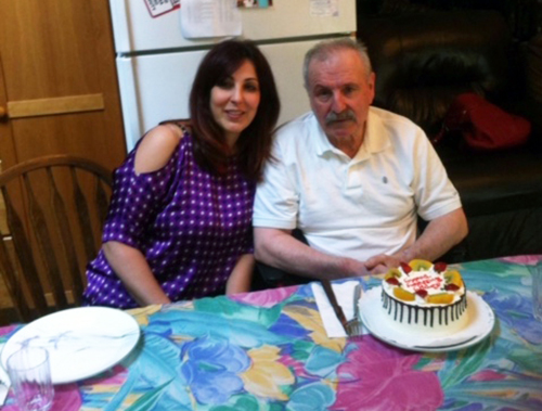 Antonella Acierno with her dad at home