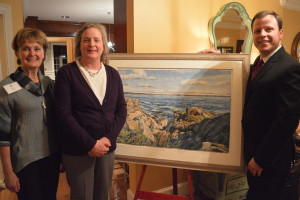 Artist Meg Black with Care Dimensions Diane Stringer and auctioneer Paul Zekos Memories of Marblehead