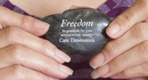 Care Dimensions freedom stone honoring veterans