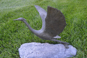 Beverly Seamans sculpture Egret in Flight donated by John Seamans for Care Dimensions 2016 Hospice Auction and Regatta