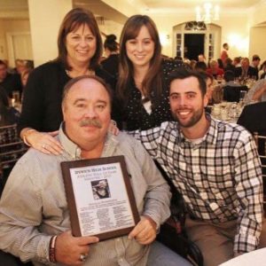 Doug and Maureen Woodworth with their children Jena and Justin at Doug’s induction into the Ipswich Hall of Fame